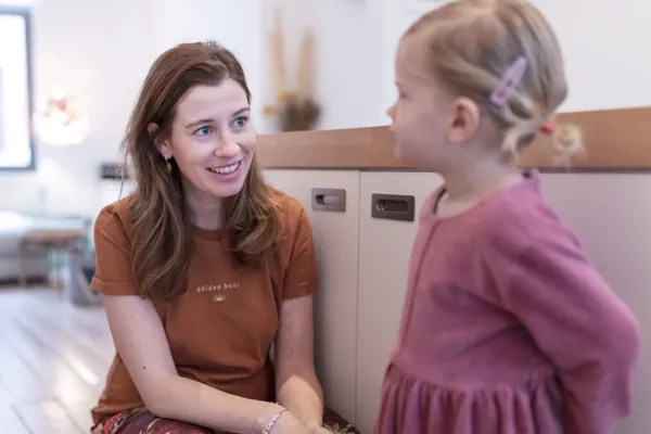 Valerie Verbeeck en haar dochtertje Elle